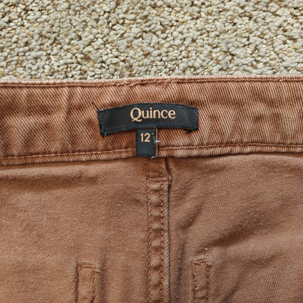 QUINCE Women Cropped Pants 12 Rust Organic Cotton Twill Minimalist LB49339-CFL01 - Picture 5 of 15